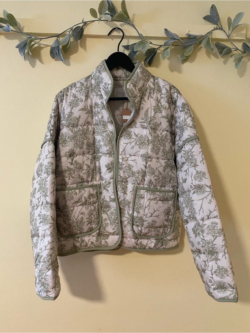 NWT Panache Green and Cream Quilted Jacket